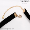 43704 xuping trendy wider leather necklace noble triangle shape pendant necklace jewelry China wholesale